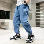Big Boy Jeans Casual Fashion Cool Children’s Pants Boys’ Baggy Summer Clothing Teenagers Comfortable Fit Kids’ Fashion