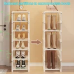 6/8 Layers Shoe Rack Organizer – Space-saving Metal Frame Fabric Shelf for Entryway/Hallway/Living Room