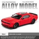 1:24 Dodge Challenger SRT Hellcat Redeye Muscle Alloy Diecast Car Model Computer Desktop DIY High Simulation Collection Ornament