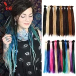Leeons Synthetic Dreadlocks Crochet Braids Hair Extension For Black Women 5Pcs/Pack Ombre Colored Dreadlocks Hair Accessories