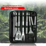 Multi-Function Stainless Steel Grilling Tools Set – Portable Camping BBQ Kit With Carry Case