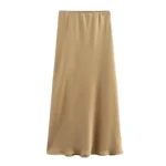 Black Satin Skirt Woman High Waist Elegant Long Skirts For Women Fashion Summer Midi Skirt Office Women's Skirts - Image 7