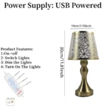 1 PC Sunflower Fabric Metal Base Desk Lamp with USB Three-color Light - Suitable for Bedroom, Study, and Living Room Decoration - Image 6