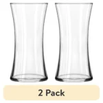Clear Glass 8 Inch Floral Vase 2 Pack Elegant Design Sturdy Base Home Office Tabletop Decoration - Image 5