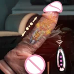 Realistic Vibrator Dildo Telescopic Female Vaginal Penetration Masturbator Anal Plug Penis