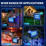 Solar Bug Zapper 4500V, 2-in-1 Rechargeable with Projection Light, IP66 Waterproof, Type-C Charging, for Patio, Yard & Camping - Image 5