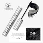 QIBEST 4D Black Mascara Waterproof Lengthening Curling Eye Lashes Rimel Mascara Silk Fiber Women Mascara Extra Volume 5g Makeup