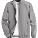 Men's Spring and Autumn Thin Casual Jacket Solid Color Stand Collar Cardigan Jacket Men's Outdoor Sports Casual Versatile Top