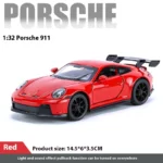 1:32 Porsche 911 GT3 Supercar Alloy Metal Diecast Model Car Sound And Light Children's Toys Birthday Gift For Kids Mini GT Boys - Image 9