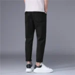Summer Thin Men’s Jeans Korean Style Blue Black Solid Color Stretch