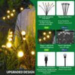 8-Head Solar Firefly Lights LED Solar Outdoor Decorative Garden Lights Waterproof High Flexibility Yard Patio Pathway Holiday - Image 4