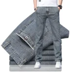 Thin Men's Baggy Soft Casual Jeans Gray