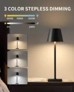 LED Table Lamps 3Levels Dimmable Wireless Led Desk Lamp Touch Bedside Creative Ambient Light USB Rechargeable Bar Outdoor Decor - Image 2