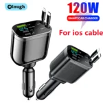 Elough 5 IN 1 Car Charger Retractable USB