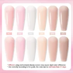 QAZIXU 8ml Rubber Base Gel Nail Polish Set 6 Colors Jelly Pink Natural Color Semi Permanent Soak Off UV LED Nail Art DIY - Image 6