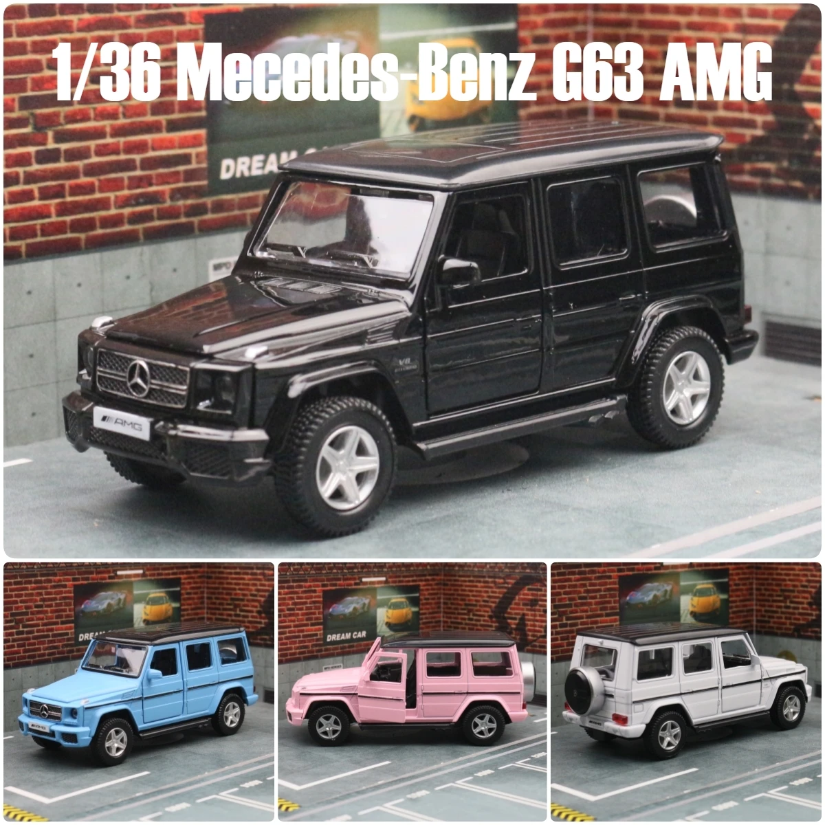 S2e771e6f8e2240b193829dbdce34f6beI.webp 1/36 Mercedes-Benz G63 G-Class Toy Car Model For Children RMZ CiTY SUV Sport Diecast Miniature Pull Back Collection Gift For Boy - Image 1