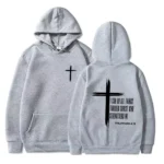 Men's hoodie with religious cross and motivational text prints pullover style autumn fashion hooded hoodie casual hoodie unisex - Image 7