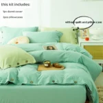 3pcs  100% cotton bedding set Double Duvet Cover Set 220x240 Solid Twist Cotton King Size Bedding Set Quilt Cover Set - Image 14