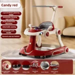 2025 New Multifunctional Baby Walker Anti-O-leg Adjustable Height Walker 4-in-1 Foldable + Luminous Baby Stroller - Image 9