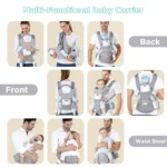 Ergonomic Baby Carrier Backpack Infant Baby Hipseat Carrier Front Facing Ergonomic Kangaroo Baby Wrap Sling Travel Backpack - Image 6