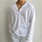 Cotton Men's Long Sleeve T-shirts for Men Blouses Korean Trend Harajuku Loose T Shirts Spring Autumn Bottoming Shirts Soft - Image 9
