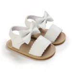 White Cute 0-18M Baby Cute Open toed Bow Summer Sandals Princess Casual Soft Rubber Bottom Non slip Sandals