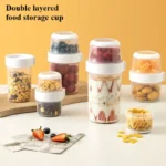 Portable Double-layer Sealed Storage Cup, Fruit Snacks, Mother and Baby Food Storage Cup, Outdoor Fat Reducing Salad Cup