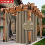 2/4PCS Waterproof Outdoor Curtains, UV Protection, Thermal Insulation, Sun Blocking, Grommet Top for Porch, Pergola, Cabana - Image 4