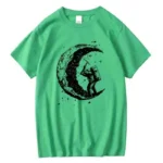 Men's High Quality 100% Cotton Moon Print Casual Summer Cool Short Sleeve Men Tshirt Loose t-shirt Male Tee Shirts Male Tee Tops - Image 11