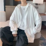 Men's  Trendy Hoodie Cardigan Autumn Hooded Sweatshirt Solid Color - Image 5