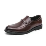Men's Formal Leather Shoes Classic Style Slip On Loafers Round Toe Breathable Non-Slip Business Dress Wedding Office Casual Shos - Image 8