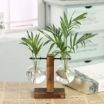 Terrarium Hydroponic Plant Vases Vintage Flower Pot Transparent Vase Wooden Frame Glass Tabletop Plants Home Bonsai Decor - Image 8
