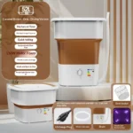 52L Foldable Portable Washing Machine Large Capacity Spin Dryer Antibacterial Home Dorm RV Shoe Washer Portable Washer Green