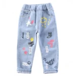 Children Jeans  Boys Cotton Print Splice Stretch Denim Pants Korean Teenage Trousers Wear Kids ClothingDenimRipped Spring Autum - Image 6