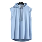 Mens Sleeveless Hooded Tank Tops Summer Gym Bodybuilding Fitness Sport Workout Singlet Solid Color Sports Vest