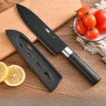 6pcs Kitchen Knife Set with Knife Holder High-grade Black Steel Knife Set Gift Knife Stainless Steel Kitchen Utensils Household - Image 9