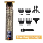 Electric Barber T9 Upgraded LCD Rechargeable Retro Oil Head Carving Electric Push Shear Pubic Hair Clipper Machine for Women - Image 9