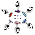 Heart Shaped Metal Anal Plug,Butt Anal Plug,6 Colors S/M/L Sizes,Unisex Adult Sex Toys for Men Women,Anal Massager,Pleasure Toy