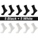 10Pairs/Lot Men Combed Cotton Socks Black Casual Business Breathable High Quality Man Sock New For Male Plus Size EU38-48 - Image 16