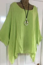 Womens Clothing Fashion Batwing Sleeve Solid Color Loose O-Neck 3/4 Sleeve - Image 12