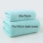 Grey Pink Solid Color Coral Fleece Thickened Towel Set Soft Absorbent Bath Towels for Home Gym Face Washing Soft Towels Set - Image 6