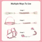 2 In 1 Toddler Harness Leashes,Reflective  Harnesses with Anti Lost Wrist Link for 1-8 Years Children Walking Safety Harness. - Image 4