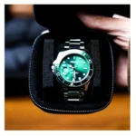 1pc Black Watch Storage Box - Hard Case W/Soft Pillows, Velvet Lined for Jewelry & Watches Protection - Image 4