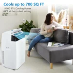 14000 BTU Portable Air Conditioners, 3-In-1 Free Standing Cooling AC Unit With Fan, Dehumidifier, Remote Control, Sleep Mode - Image 5
