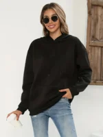 Women’s Casual Hoodie with Angel Wings Graphic Drawstring Detail Kangaroo Pocket Perfect for Fall  Winter Playful Design Trendy