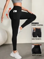 Women’s Super Soft Leggings with Pockets, High Waisted Tummy Control for Yoga Workout and Casual Lounge Wear Comfort
