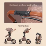 Premium 3-in-1 Baby Travel System: Reversible Seat Pram Stroller, Folding Design for 0-3 Years - Image 5
