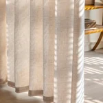 1pc Japanese linen sheer curtain windproof breathable semi dark bedroom living room partition curtain  Mosquito prevention - Image 2