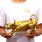 Feng Shui Mascot Copper  Bull Wall Street Cattle Sculpture Cow Statue Office Decor Crafts Gift - Image 2