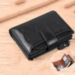 Men’s Coin Purse Wallet RFID Anti-theft Man Leather Wallet Zipper Business Card Holder Money Bag Wallet Male